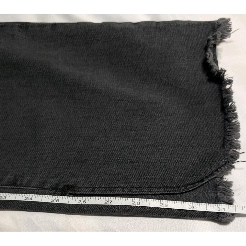 Good American Black Split Raw Hem Jeans Women's Size 15 Stretch Button Fly - Picture 10 of 10